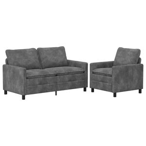 vidaXL Set de canapea 2 buc. Gri deschis Poliester