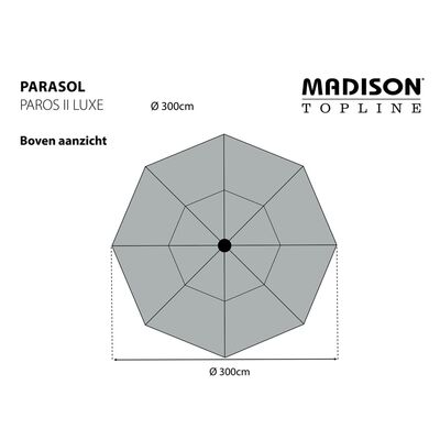 Madison Umbrelă de soare Paros II Luxe, gri taupe, 300 cm