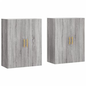 vidaXL Dulapuri montate pe perete, 2 buc, gri sonoma, 69,5x34x90 cm