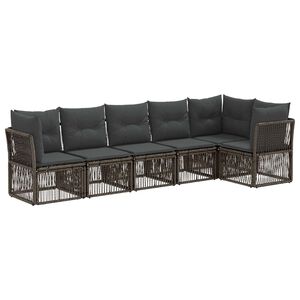 vidaXL Set de canapele pentru grădină 6 pcs Gri poliratan