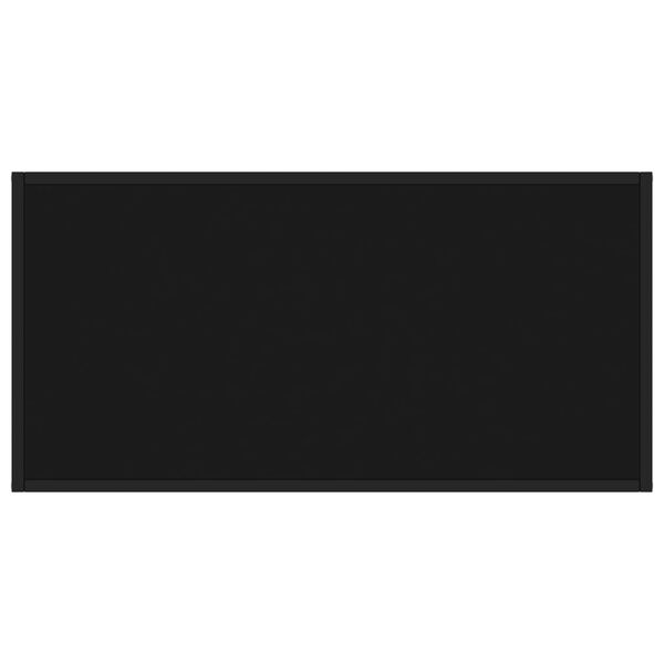 vidaXL Măsuță de cafea, neagră cu sticlă neagră, 100x50x35 cm