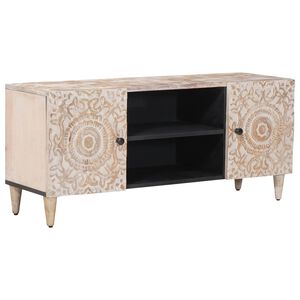vidaXL Cabinet TV Alb 105 x 33,5 x 46 cm Lemn de mango solid