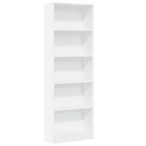 vidaXL Bibliotecă albă 60x24x176 cm, lemn stratificat