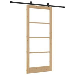 vidaXL Ușă glisantă ORKDAL Natural și Negru 93 x 211 cm