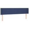vidaXL Tăblie de pat cu aripioare albastru 163x16x78/88 cm textil