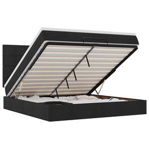 vidaXL Cadru de pat otoman cu saltea țesătură neagră 180x200cm