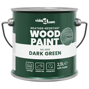 vidaXL Vopsea pentru lemn Verde 2,5 L Print pe perete