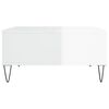 vidaXL Masă de cafea, alb extralucios, 60x60x30 cm, lemn compozit
