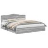 vidaXL Pat cu storage cu sertar Gri Sonoma 200 x 200 cm Lemn prelucrat
