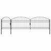 vidaXL Poartă pentru Gard cu V&acirc;rf Arcuit ASSEN 500 x 75 cm Oțel Gri