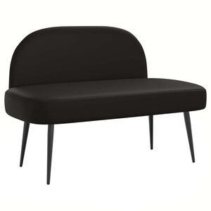 vidaXL Bancă tapițată cu spătar Negru 110 x 60 x 76 cm