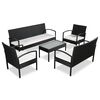 vidaXL Set mobilier de grădină cu perne, 5 piese, negru, poliratan