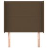 vidaXL Tăblie de pat cu aripioare maro închis 93x16x118/128 cm textil
