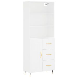 vidaXL Dulap &icirc;nalt, alb, 69,5x34x180 cm, lemn compozit