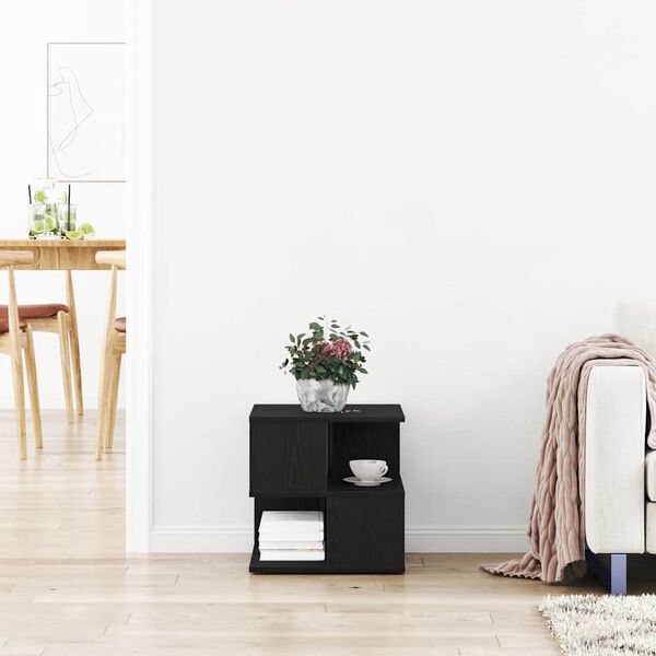 vidaXL Masă laterală Stejar Negru 30 x 30 x 55 cm Lemn compozit