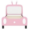 vidaXL Cadru de pat pentru copii cu spătar Roz 80 x 160 cm PU