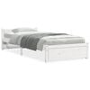 vidaXL Cadru de pat single, alb, 90x190 cm, lemn masiv