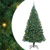 vidaXL Brad de Crăciun artificial Verde 210 cm PVC și Oțel și Plastic