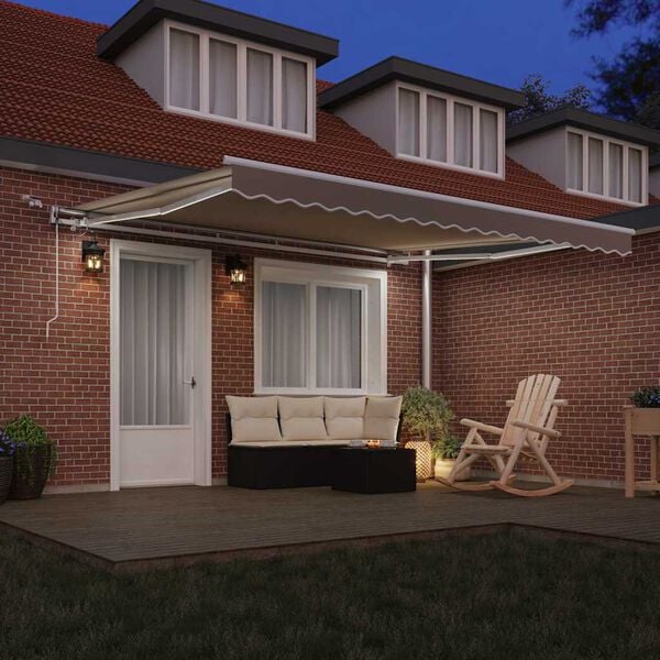 vidaXL Cortina Retractabilă Bej 400 &times; 300 cm Poliester și metal