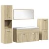 vidaXL Set mobilier de baie, 5 piese, stejar sonoma, lemn prelucrat