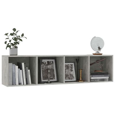 vidaXL Bibliotecă/Comodă TV, gri beton, 143x30x36 cm