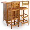 vidaXL Set mobilier de bar de grădină, 3 piese, lemn masiv de acacia