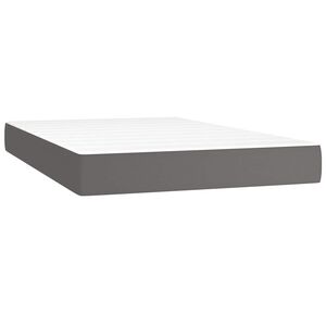 vidaXL Saltea cu arcuri buzunar, fermitate medie, gri, 120x200x20 cm, piele ecologică