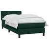 vidaXL Pat box spring cu saltea, verde &icirc;nchis, 80x220 cm, catifea