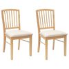 vidaXL Scaune de dining 2 buc. Lemn Solid de Cauciuc natural