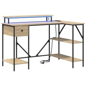vidaXL Birou Stejar Sonoma 120 x 79 x 86,5 cm Lemn prelucrat