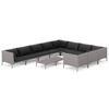 vidaXL Set mobilier de grădină cu perne,11 piese,gri &icirc;nchis, poliratan