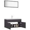 vidaXL Set mobilier de baie, gri, lemn prelucrat