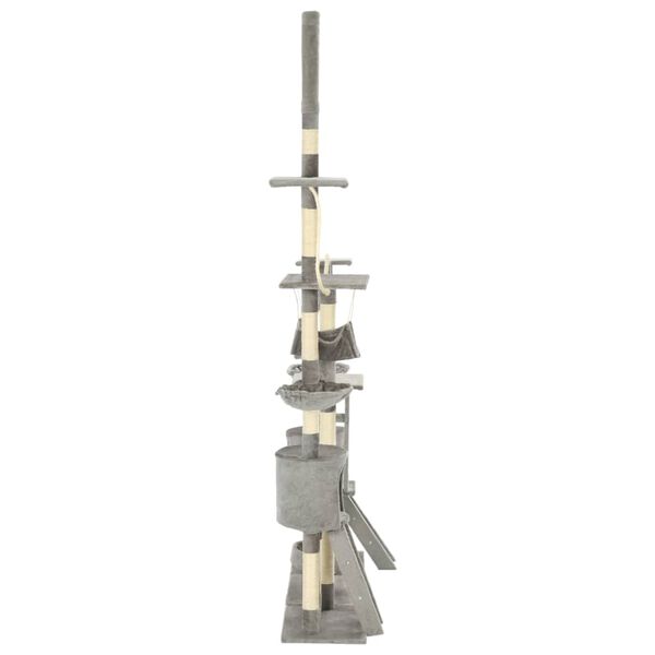 vidaXL Ansamblu pentru pisici, stâlpi din funie sisal, 230-250 cm, gri