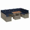 vidaXL Set de canapele pentru grădină cu pernă 10 pcs gri și bleumarin