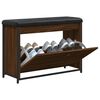 vidaXL Bancă pantofi cu sertar rabatabil, stejar maro, 82x32x56 cm