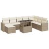 vidaXL Set canapele de grădină, 9 piese, cu perne, bej, poliratan