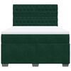 vidaXL Pat box spring cu saltea, verde &icirc;nchis, 140x200 cm, catifea
