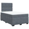 vidaXL Pat box spring cu saltea, gri &icirc;nchis, 120x190 cm, catifea