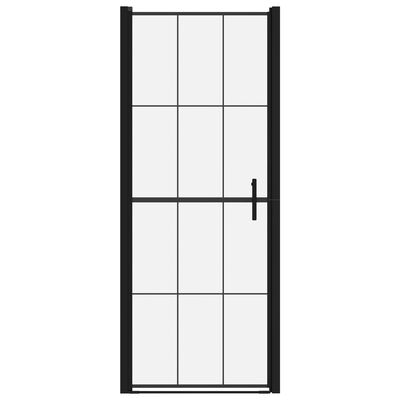 vidaXL Ușă de duș, negru, 91 x 195 cm, sticlă securizată