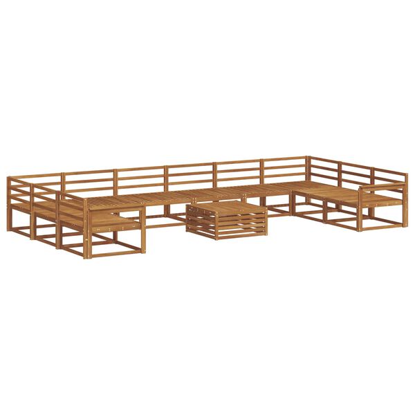vidaXL Set de canapele de exterior 11 pcs natural Lemn Solid de Acacia