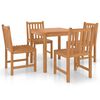 vidaXL Set de mobilier de grădină cu 5 piese, 80x80 cm, lemn masiv de tec