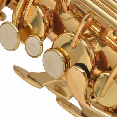 vidaXL Saxofon din alamă galbenă cu luciu auriu