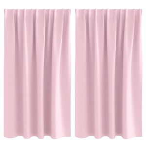 vidaXL Perdele Opaque cu Inel 2 pcs Roz bebe 140 x 140 cm Poliester