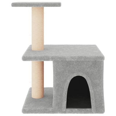 vidaXL Ansamblu pisici cu stâlpi din funie sisal, gri deschis, 48 cm