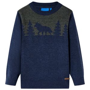 vidaXL Pulover tricotat pentru copii, bleumarin, 92