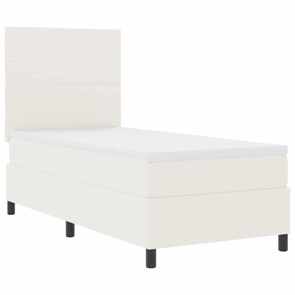 vidaXL Pat cu arcuri Manual Crema și Alb 203 x 100 x 128 cm