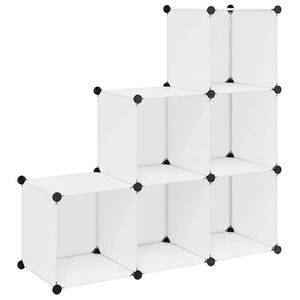 vidaXL Dulap de depozitare tip cub, 6 compartimente, alb