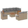 vidaXL Set canapele de grădină, 9 piese, cu perne, bej, poliratan