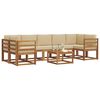 vidaXL Set de canapele de exterior cu pernă 8 pcs Natural și Bej