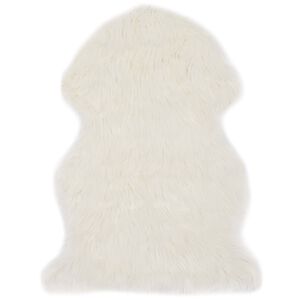 vidaXL Covor, alb, 60 x 90 cm, piele de oaie artificială